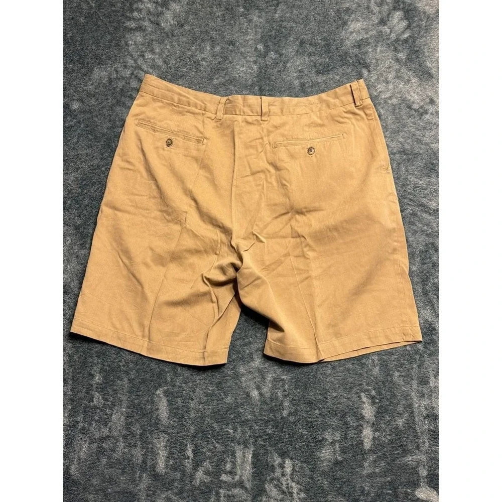 Tommy Bahama Silk Blend Shorts 36 Men's Tan Khaki Herringbone Pleated Tropical